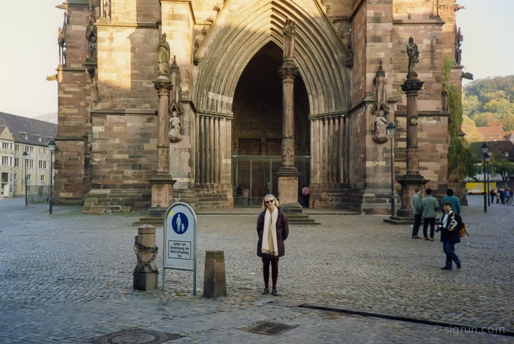 Sigrun in Freiburg 1991 - after creating a vision 8 years earlier of studying there